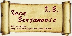 Kaća Berjanović vizit kartica
